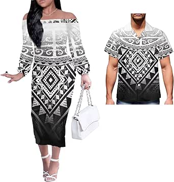 Your Matter Suicide Prevention Couples Matching Summer Maxi Dress and Hawaiian Shirt Turqoise Polynesian Tribal LT9 main image 0