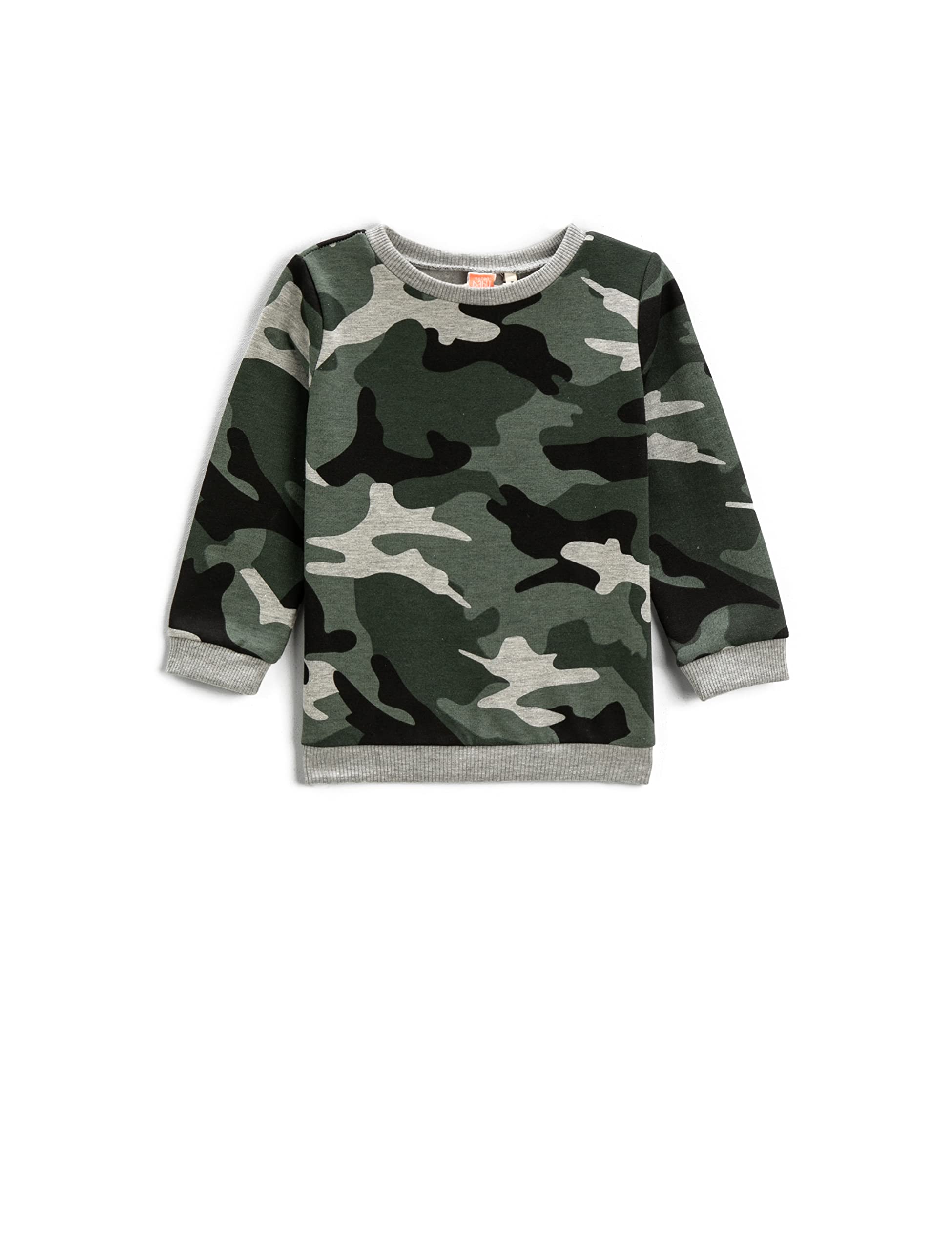 Uzun Kollu Sweatshirt Baskılı Bisiklet Yaka