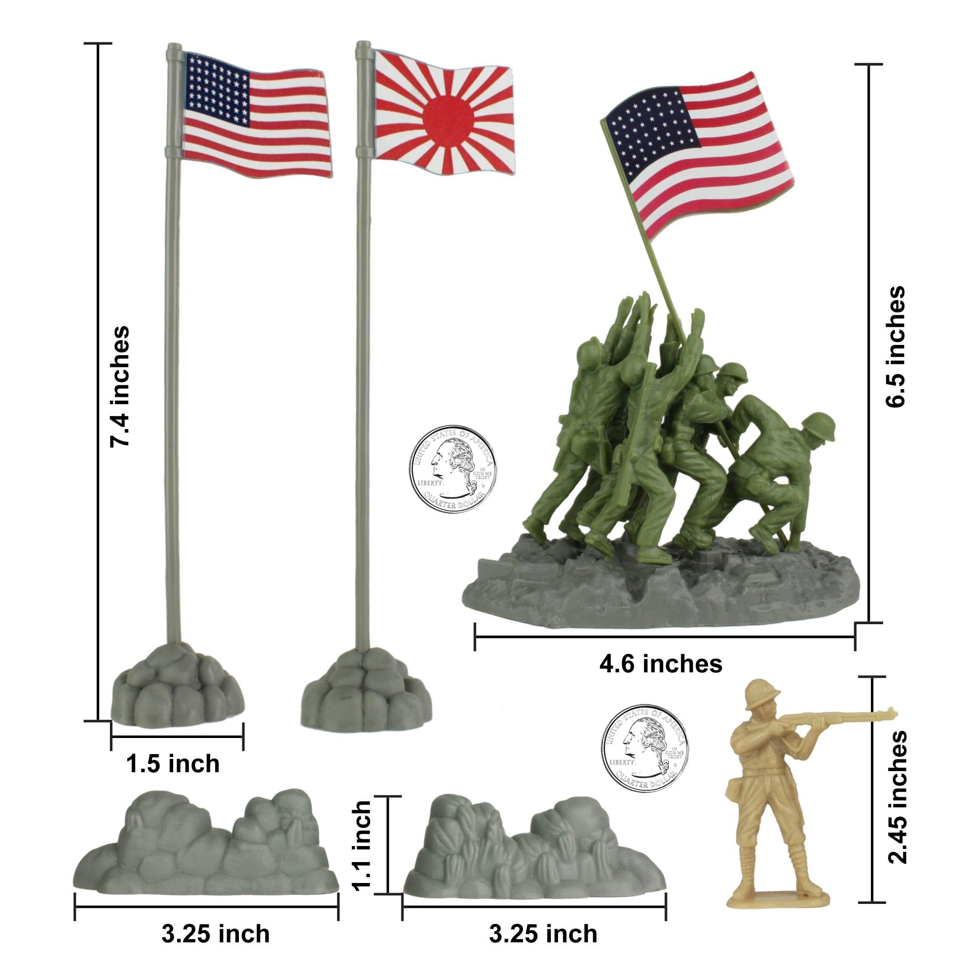 BMC WW2 Iwo Jima Plastic Army Men - Island, Tanks & Soldiers 72pc
