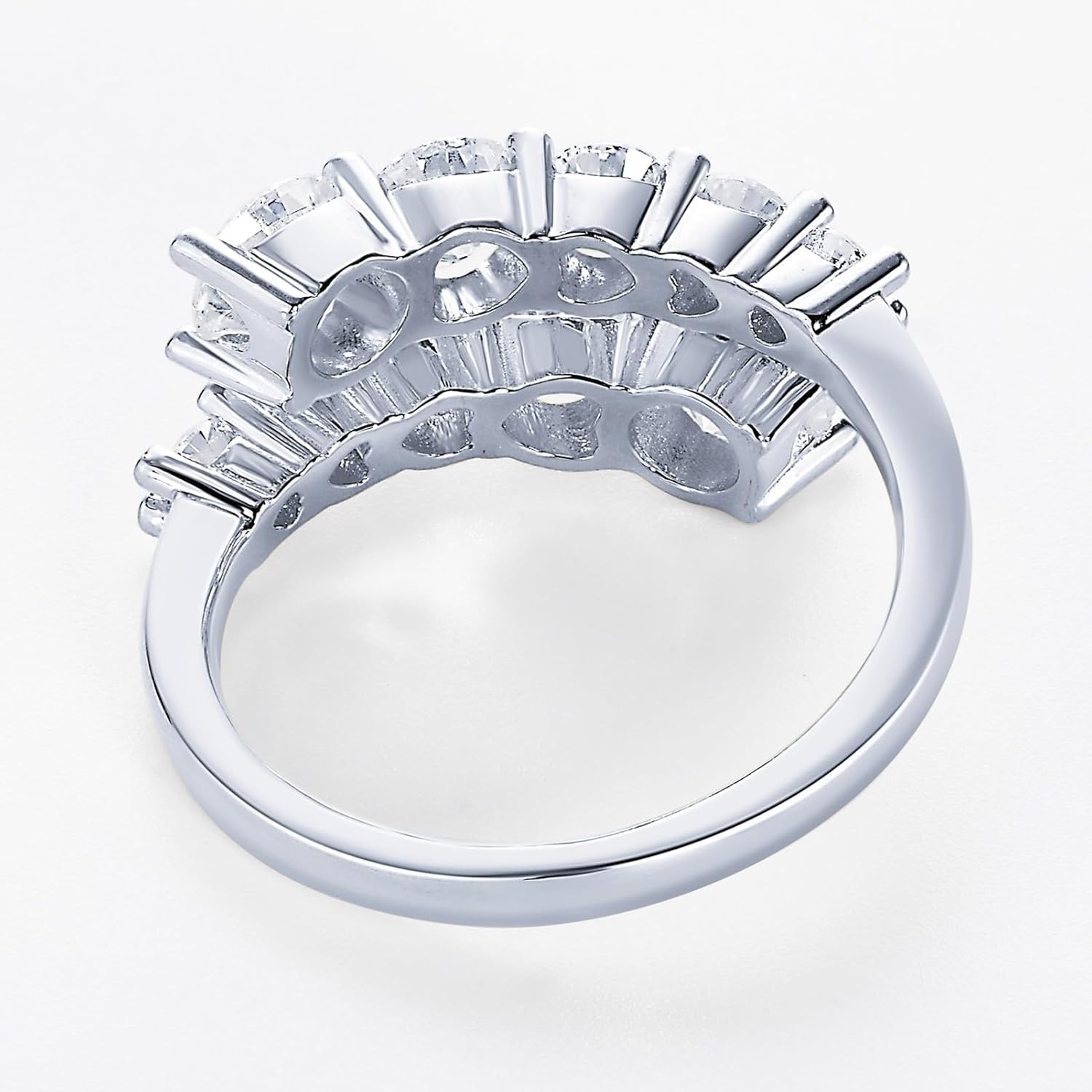 3.26CTTW Moissanite Engagement Rings for Women D Color VVS1 Clarity Open Twist Shank Moissanite Ring S925 Sterling Silver Promise Anniversary Rings - Image 4