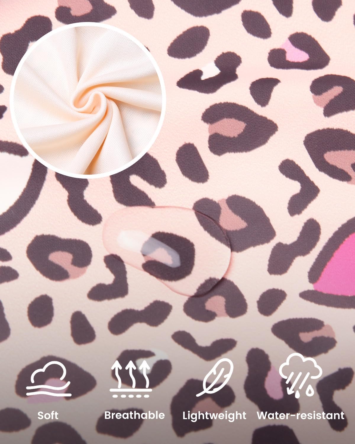 Girls Lightweight Hooded Jacket Kids Water-Resistant Windbreaker Printed Jacket,4-12Y - Image 6