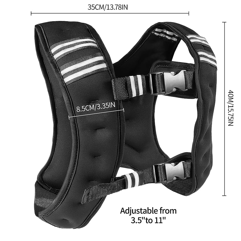 Gilet Zavorrato, 5KG, Giubbotto Zavorrato per Aumentare il Carico e l'Intensità dell'Allenamento, Perfetto per Rafforzamento, Corsa, Cardio, HIIT, Gilet Zavorrato da Corsa per Donna e Uomo