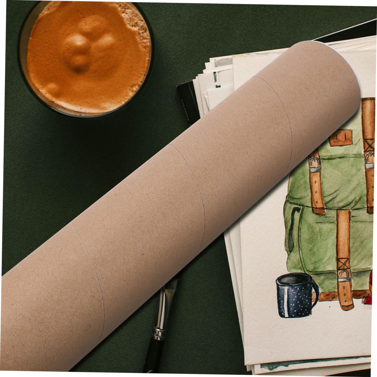 Housoutil 4 Set Tubo Di Carta Kraft Cilindro Cartone Arte Creazione Tubi Mailer Tubo Postale Per Poster Contenitori Di Spedizione Tubo Porta Poster Buste Postali Tubo Poster Cachi 2 Pezzi*4
