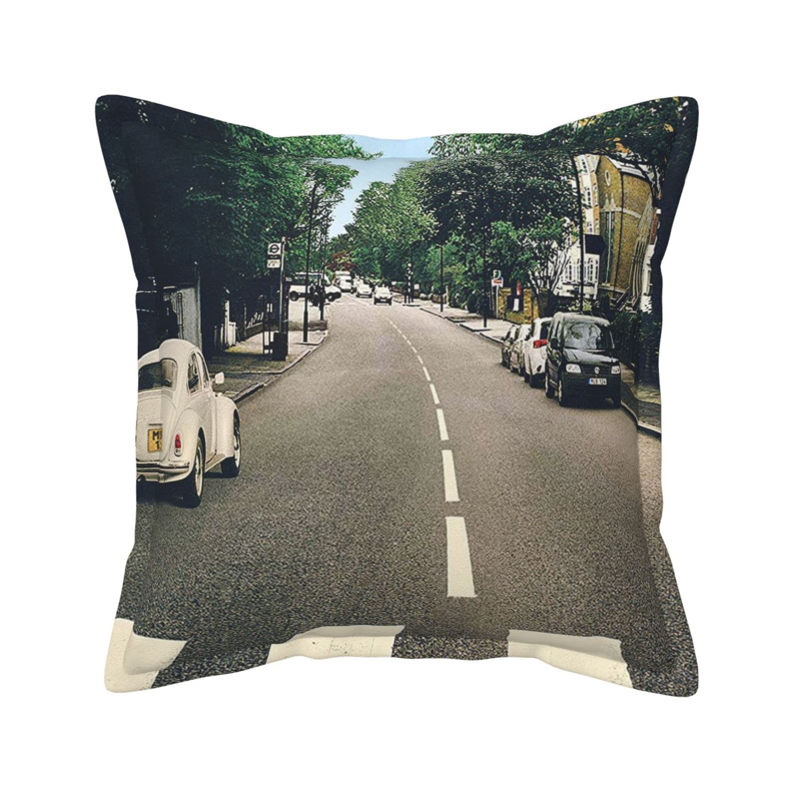 Housse de coussin carrée en similicuir imprimé Summer Street pour canapé salon et chambre
