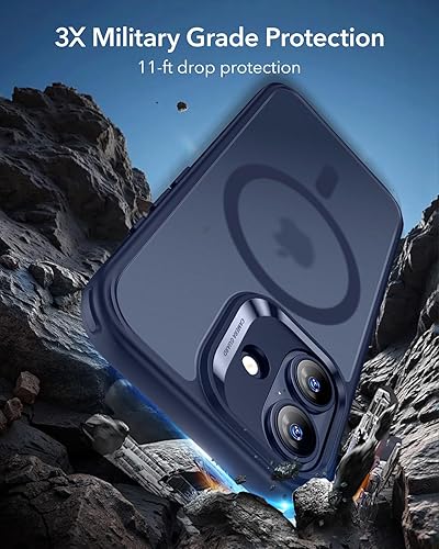 Vista 793 de ESR Funda para iPhone 15 Pro Max, compatible con MagSafe, de grado militar, negro transparente