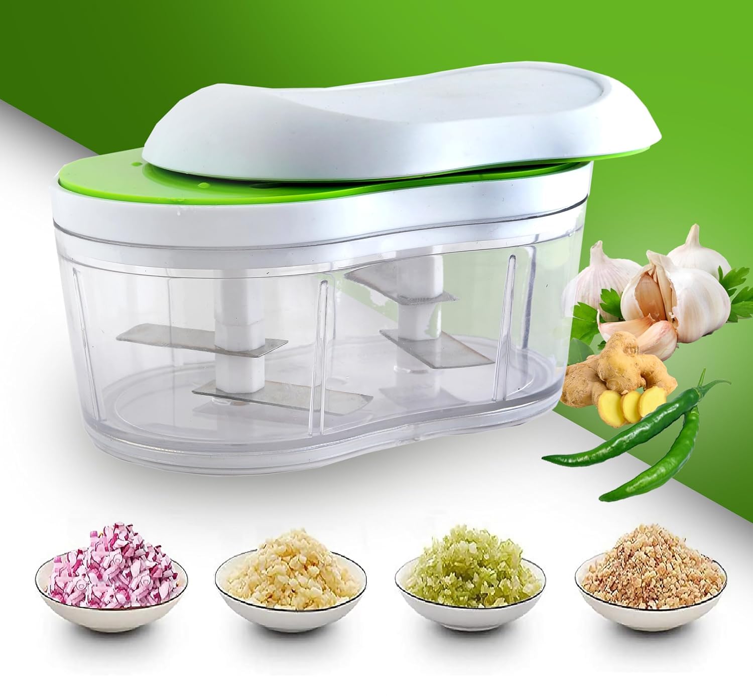 SAKSAA Mini Handheld Vegetable Cutter Set Portable manual Garlic Chilli Mud Masher hand push & Vegetable choper Cutter Set for Food Processor Mini hand push Compact Chopper forKitchen (B0D7VG98Y9) Amazon Price History, Amazon Price Tracker