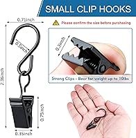 Vista 2 de Clips para Luces de Navidad Ganchos Colgantes - Paquete de 50 Clips para Luces de Cadena para Exteriores - Gancho de Metal Resistente para Luces
