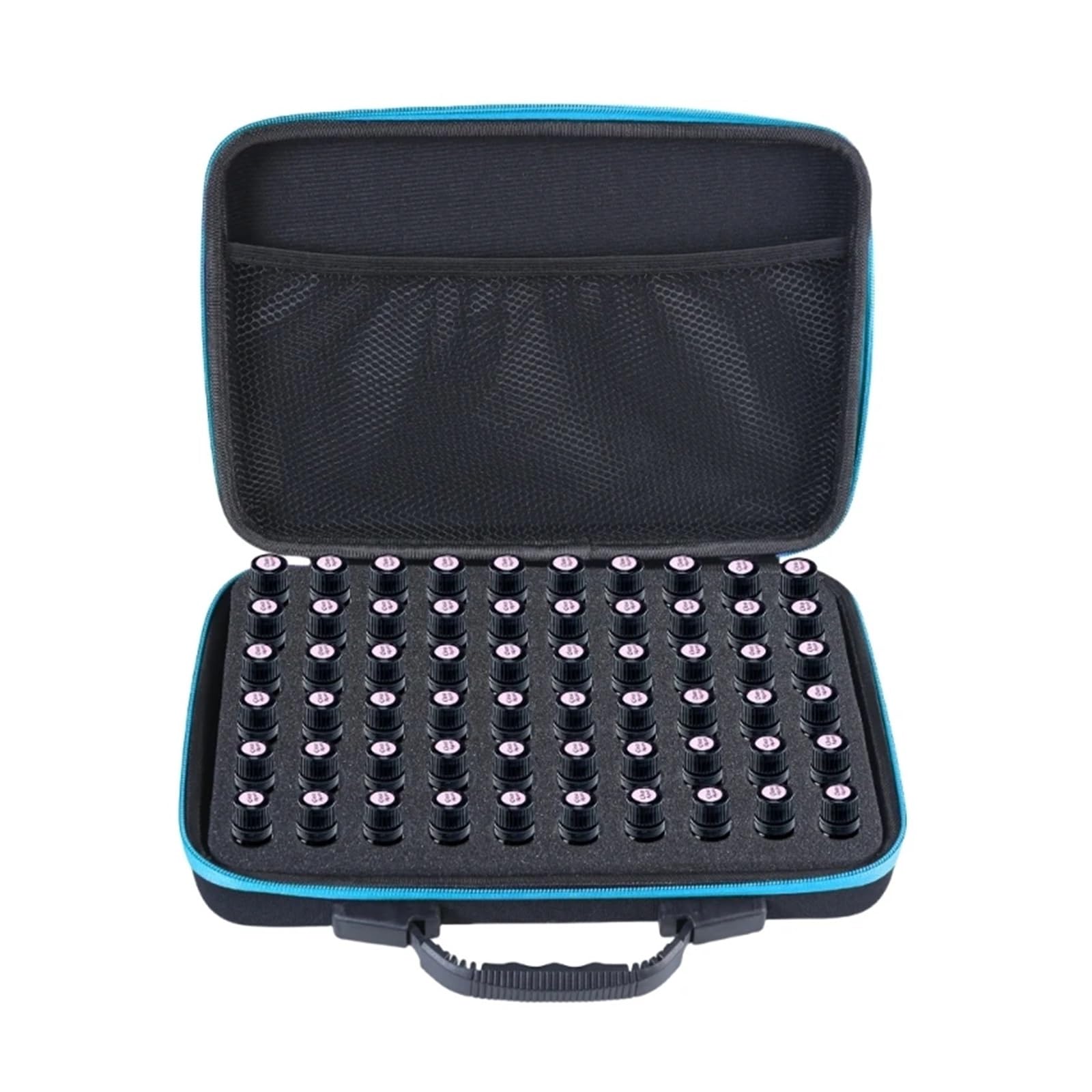 MEYTXOA Essential Oil Carrying Case Compact Essential Oils Holder With 120 Grids 5-10ML Bottle Capacity Protective For Aromatherapy Enthusiasts(Blue-60 Grids)