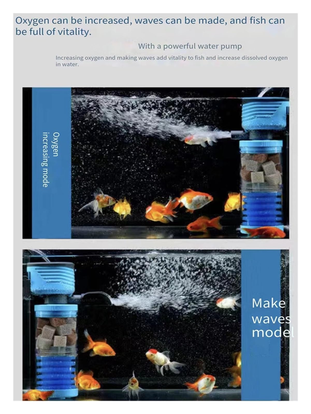 Filtros Piscina, Filtro De Tanque De Peces, Cambio De Agua Gratuito, Bomba De Filtro De Circulación De Purificación De Agua Tres En Uno Incorporada, Tanque De Peces Pequeño Ultra Silencioso(Nero)