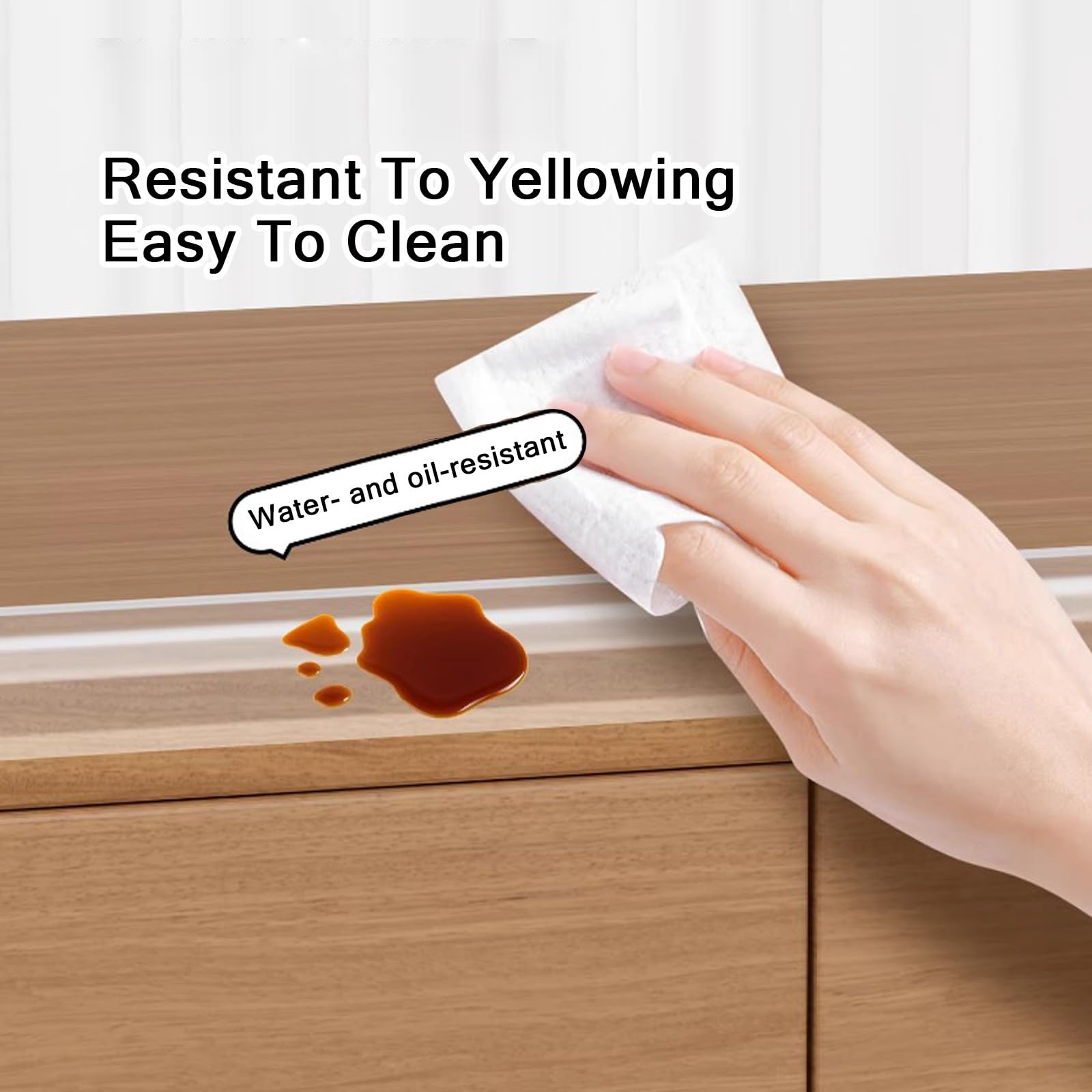Stabile Tischkantenschutzstreifen,Treppenstufen Schutzstreifen,auf Maß Zuschneidbar,Leicht Zu Reinigen,Formstabil,Selbstklebende Rückseite,für Tischkanten(Transparent,6 m/19.6 ft)