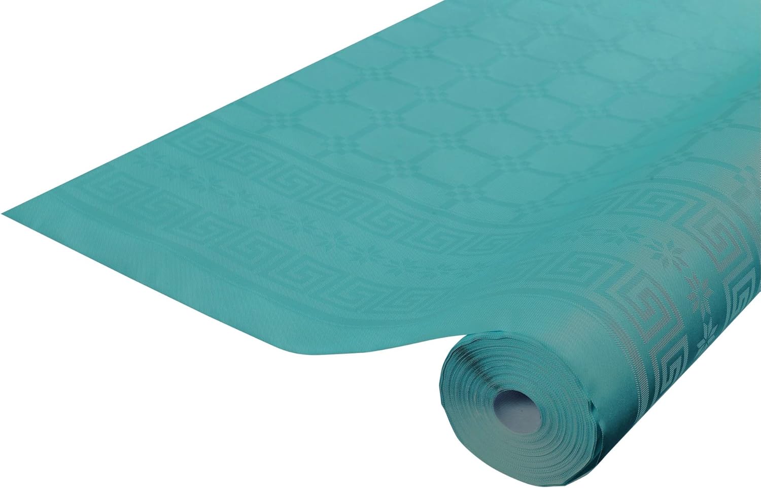 Pro Nappe - Ref R482584I - Mantel de Papel Damasco desechable en Rollo 25 M de Largo X 1,20 M de Ancho - Color Azul Pato - Papel Damasco con Estampado Universal Chic y clásico
