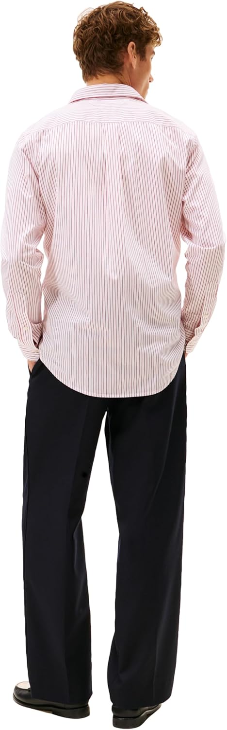 Tommy Hilfiger Mens Long Sleeve Poplin Shirts in Regular Fit, Men's Button Down Shirts, Also Available in Big and Tall - Image 4