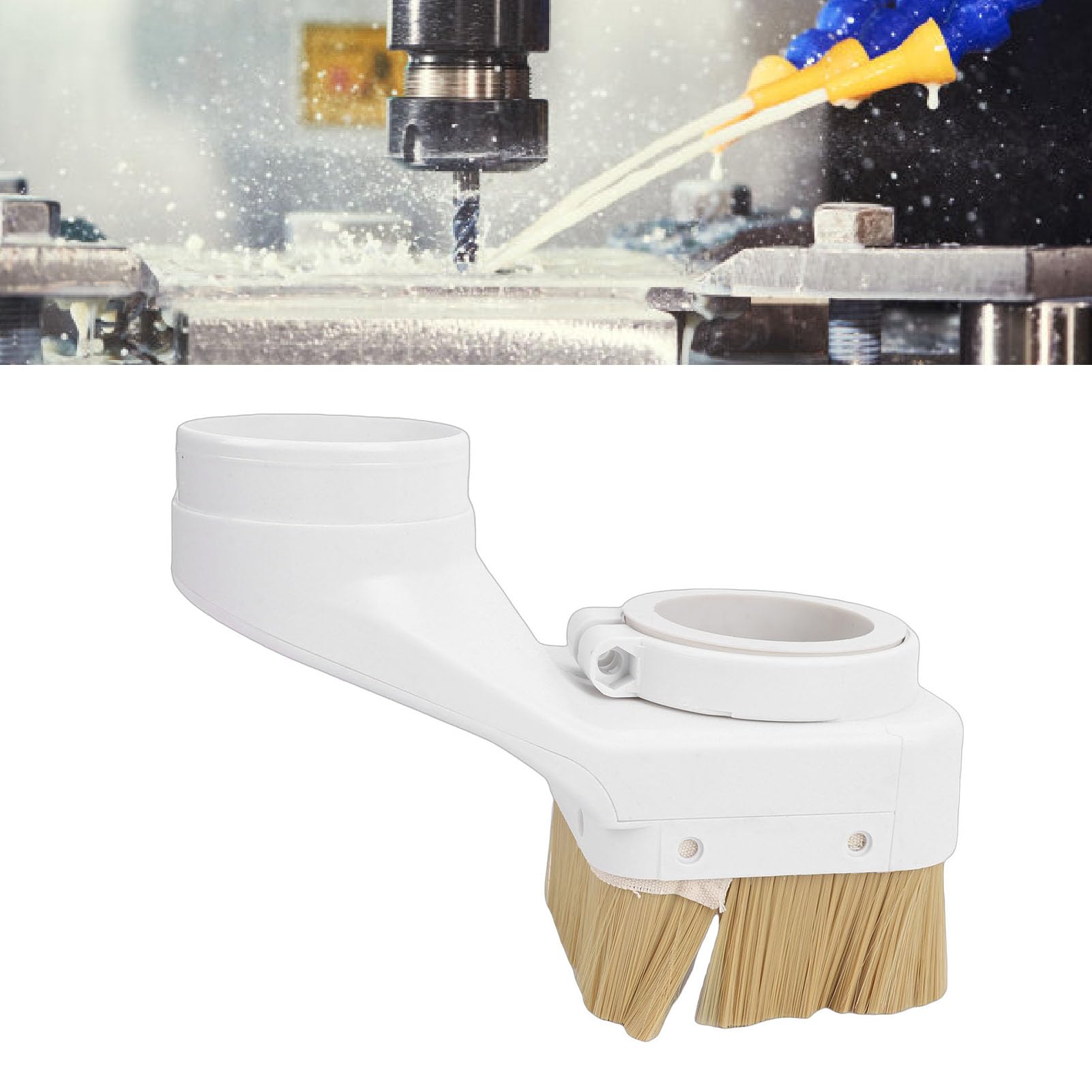 VBESTLIFE Cache-Poussière de Broche, Cache-Poussière de Moteur de Broche CNC de 80 Mm avec Brosse à Double Porte, Compatible avec la Machine de Fraisage de Gravure, pour l'extraction de la du