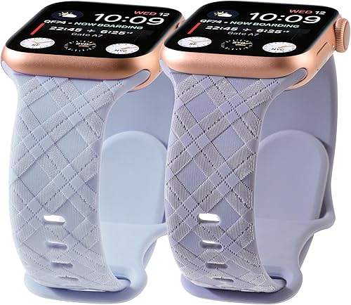 Miniatura 7 de Correas grabadas a cuadros compatibles con Apple Watch Band de 1.575 in 1.614 in 1.496 in 1.654 in 1.732 in 1.772 in 1.929 in, correa deportiva de