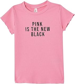 ديفاكتو تي شيرت منسوج باكمام قصيرة وقصة عادية للبنات، متعدد الالوان لعمر 12/13 سنة