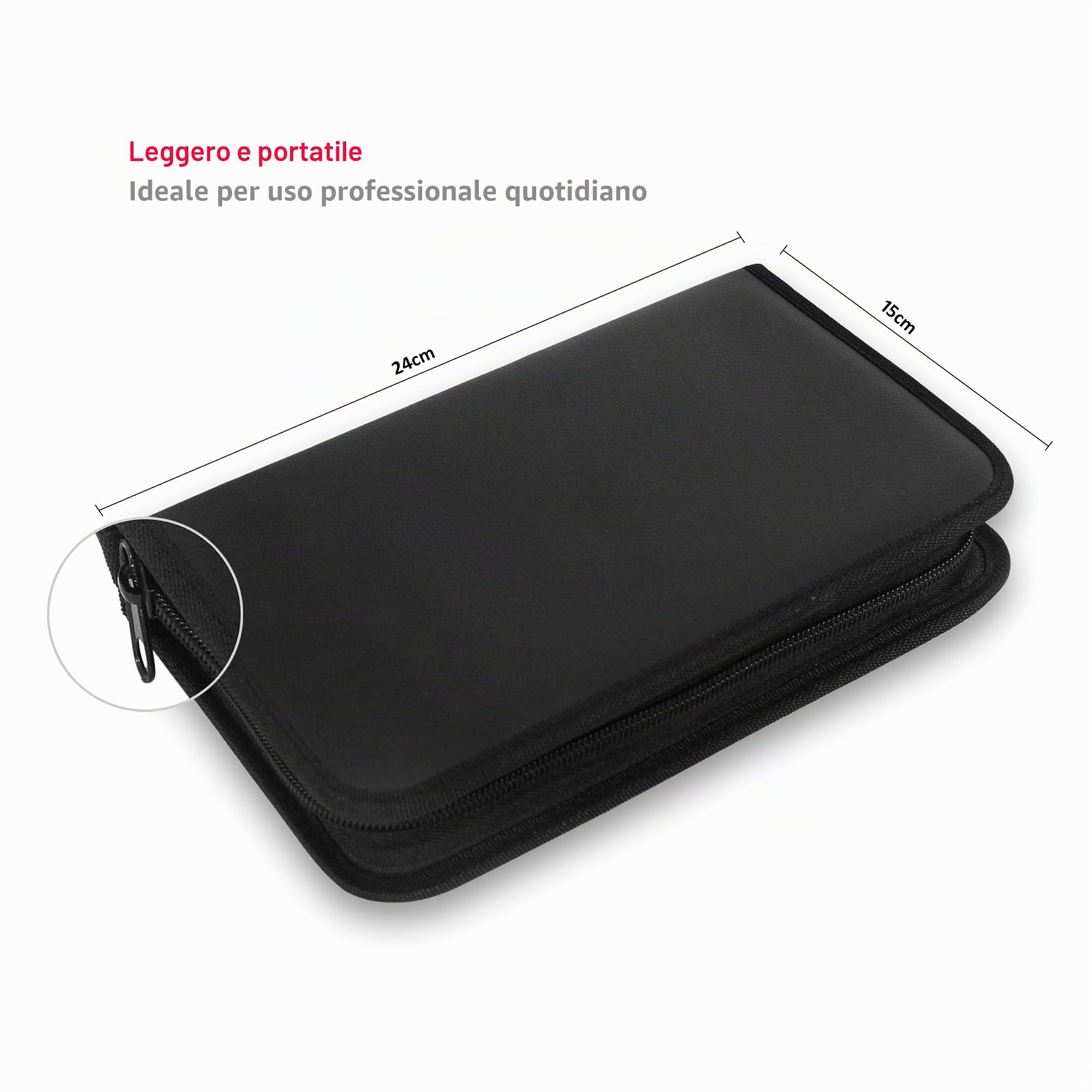 Custodia per la podologia, manicure e pedicure, strumenti cosmetici vuoti: 36 x 23 cm, Nero, In eco
