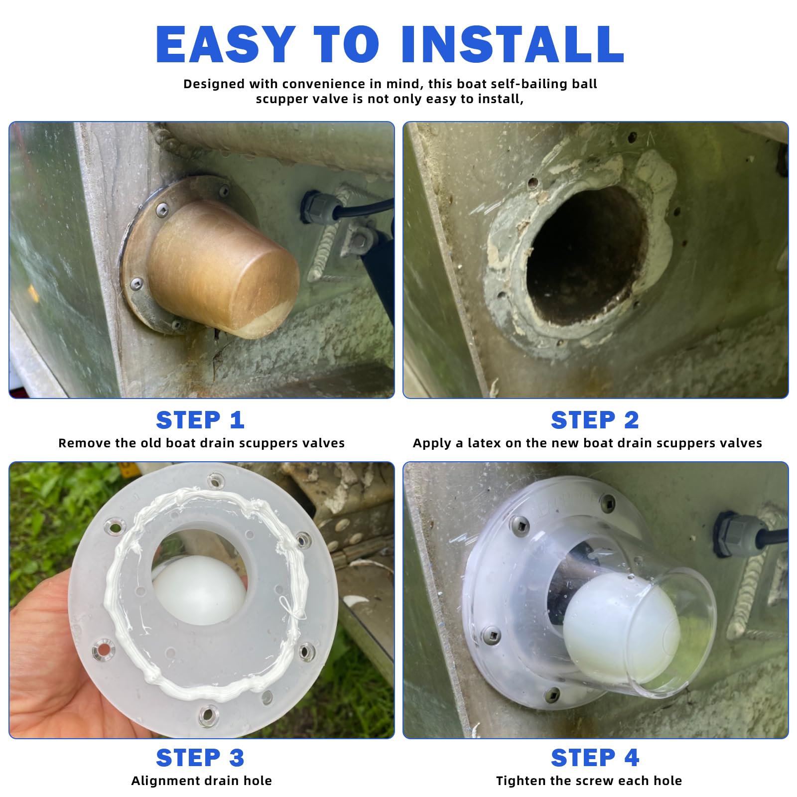 Boat Self-Bailing Ball Scupper Valve Raplacment For TH Marine Flow Max - View #5