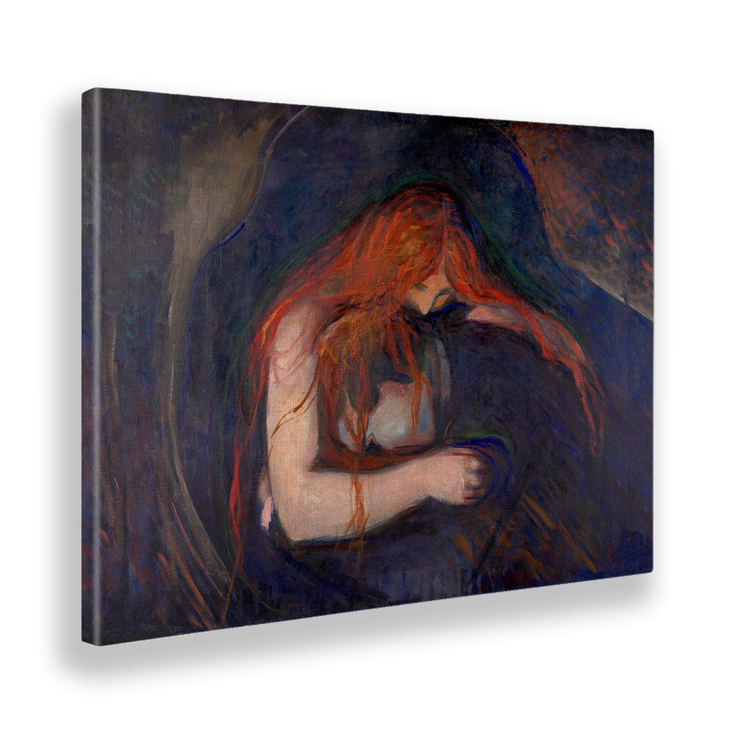 Giallobus - Quadro - Edvard Munch - Vampiro - Tela canvas - 140x100 - Pronto da appendere - Quadri moderni per la casa