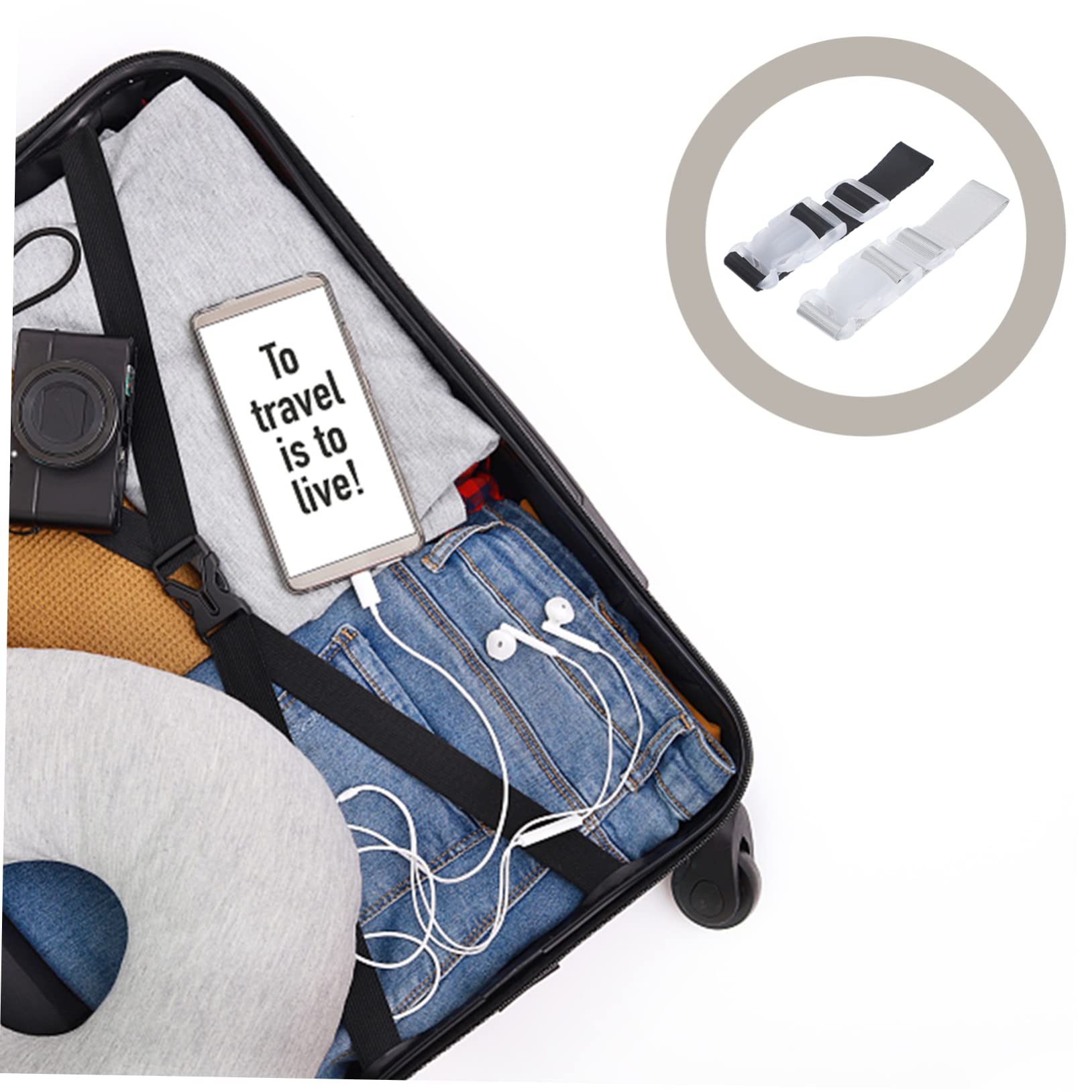 5 Series Portaequipajes para Correas De Equipaje De Viaje Suministros De Equipaje Al Aire Correa De De Maleta Correas De Seguridad Ajustables Poliéster 4 Piezas X 5