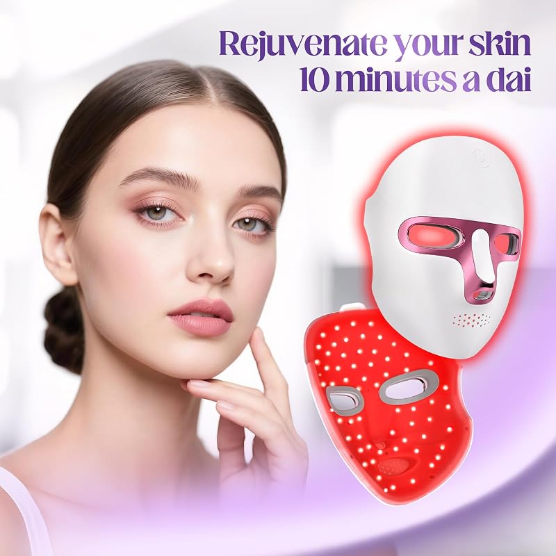 Red Light Therapy for Face, 7 Color LED Face Mask, Cordless Rechargeable image 6