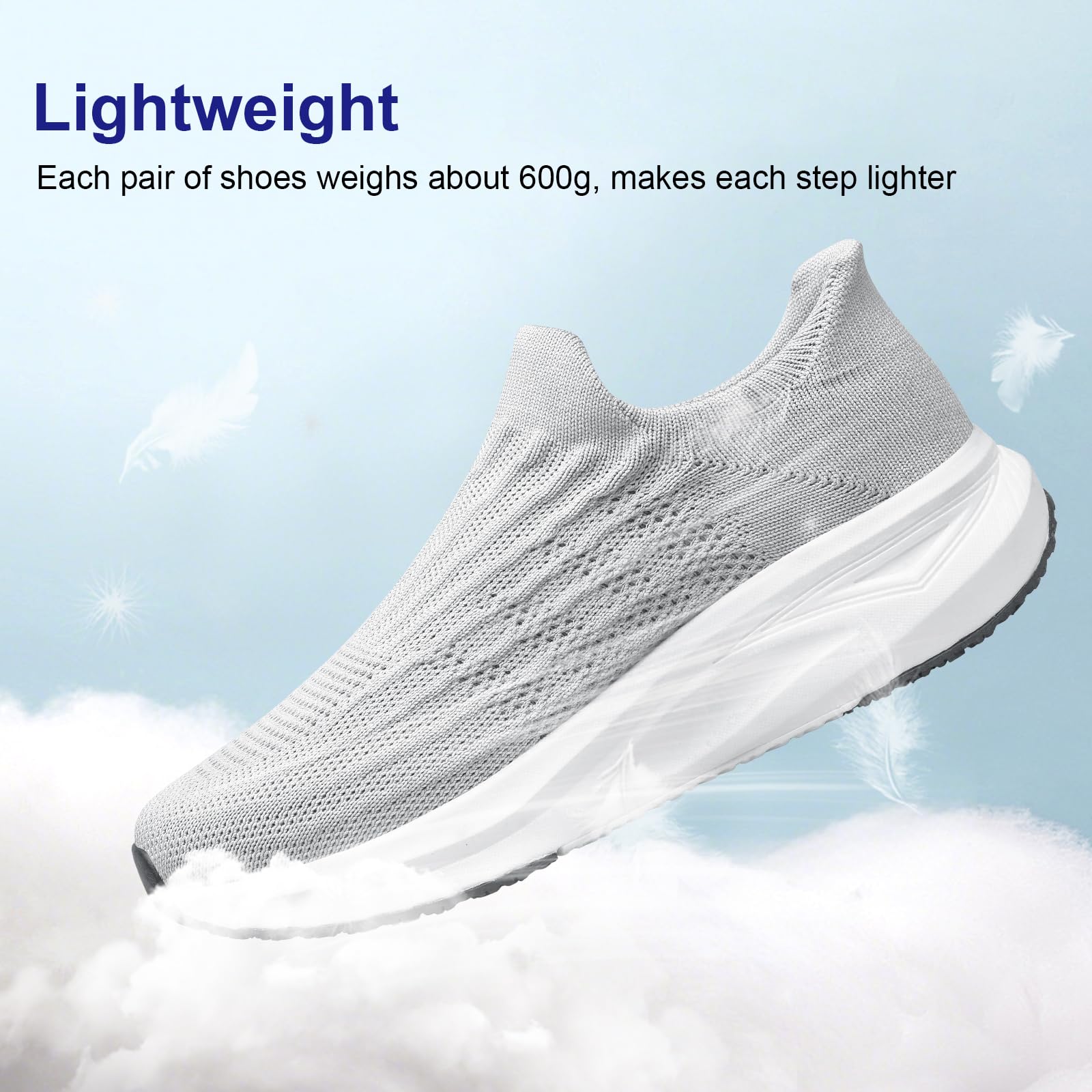 vibdiv Zapatos sin cordones para mujer, zapatos deportivos sin cordones, informales, cómodos