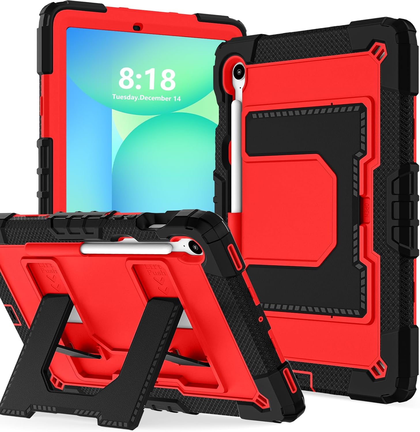for Samsung Galaxy Tab S10 Lite/ S10 FE/ S9 FE 10.9"/Tab S9 11" Black red