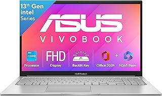 ASUS Vivobook 15, Intel Core i3 13th Gen 1315U, 8GB RAM, 512GB SSD, FHD 15.6", Windows 11, Office Home 2024, Cool Silver, 1.7Kg, X1504VA-NJ3320WS, Intel UHD iGPU, M365 Basic (1Year)* Laptop