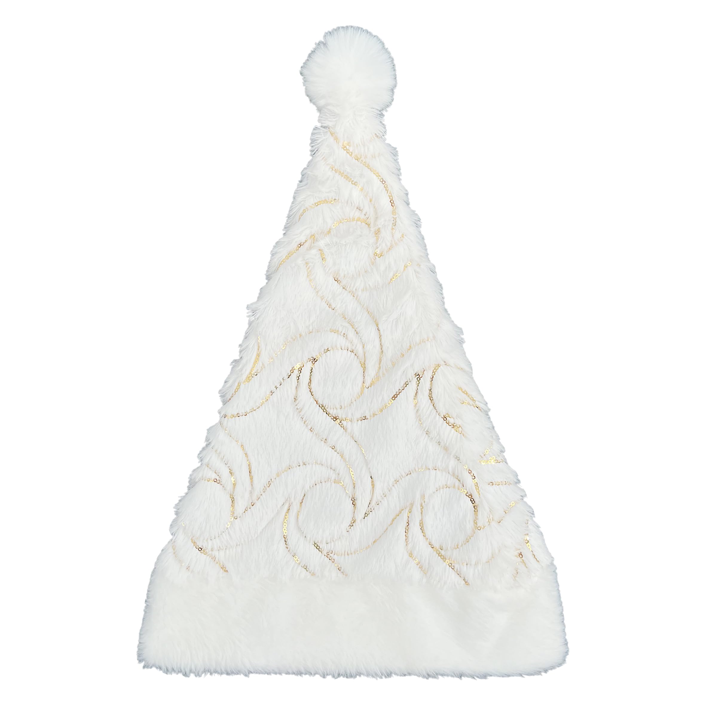 Christmas Magic 22500 Deluxe Santa Hat, 30 cm x 42 cm Size, White/Gold