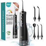 Portable Water Flosser for Teeth&colon; 10 Pressure Settings Professional Water Dental Pick for Orthodontic&comma; Braces & Sensitive Gums - Cordless for Travel Use&comma; for Adults Teens&comma; BPA-Free&comma; E40