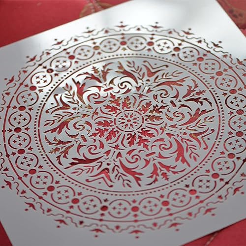 Miniatura 6 de XUAN YANG Plantilla decorativa de árbol de la vida de 12 x 12 pulgadas, plantilla vikinga reutilizable para muebles, manualidades, pintura