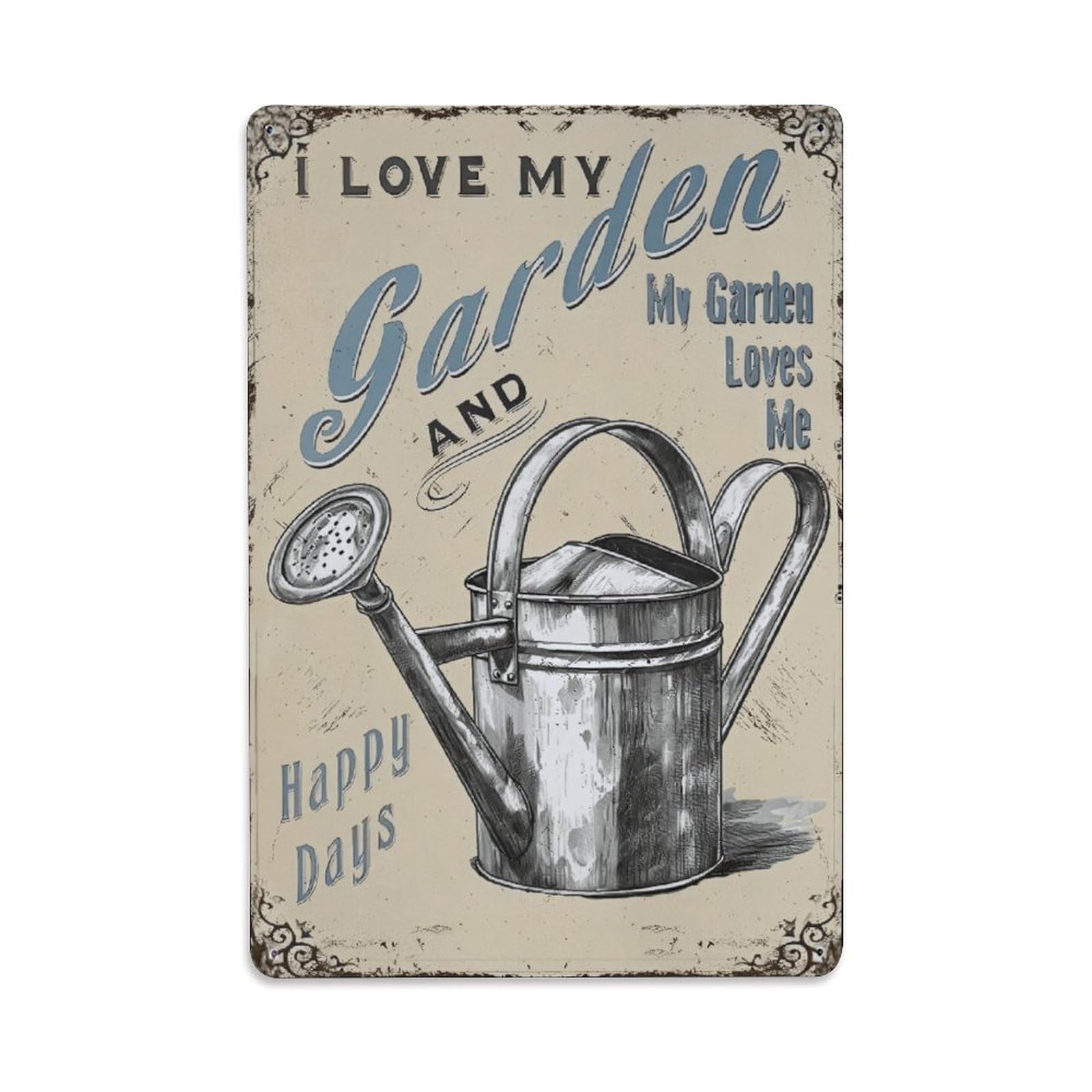 Ldfuieksufg Style Vintage Metal Watering Can Garden Quote Wall Art Vintage Aluminium Metal Sign, Retro Wall Decor For Home, Bar, Garage & Farmhouse 30X20cm