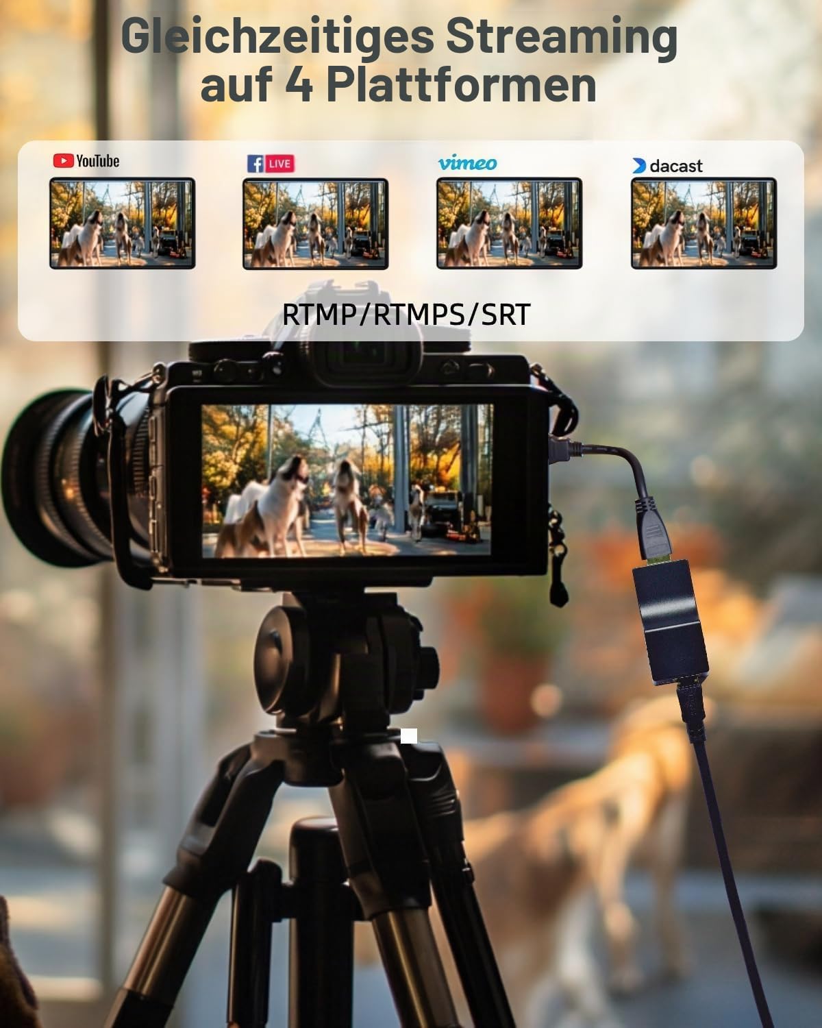 DDMALL-Streaming-Encoder, H.265 H.264-HDMI-Videoencoder für Live-Streaming 1080p/1080i, unterstützt SRT, HLS, RTMP, RTMPS, RTSP, UDP, TCP, Modell HEV-2K