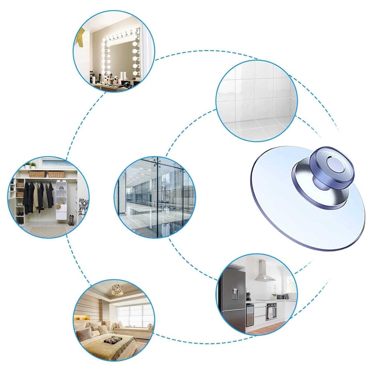 SUWIWKKOA 20pcs Plastic Suckers 35mm Rubber Window Suckers Clear Suction Pads Replacement Suction Cups Sticky Suction Pads Glass Table Top Suckers for Rattan Garden Furniture Table - Image 3