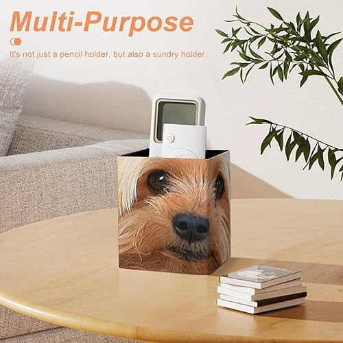 Miniatura 7 de El más lindo soporte para lápices Yorkies cuadrado para bolígrafo, organizador de almacenamiento de brochas de maquillaje para oficina, hogar,