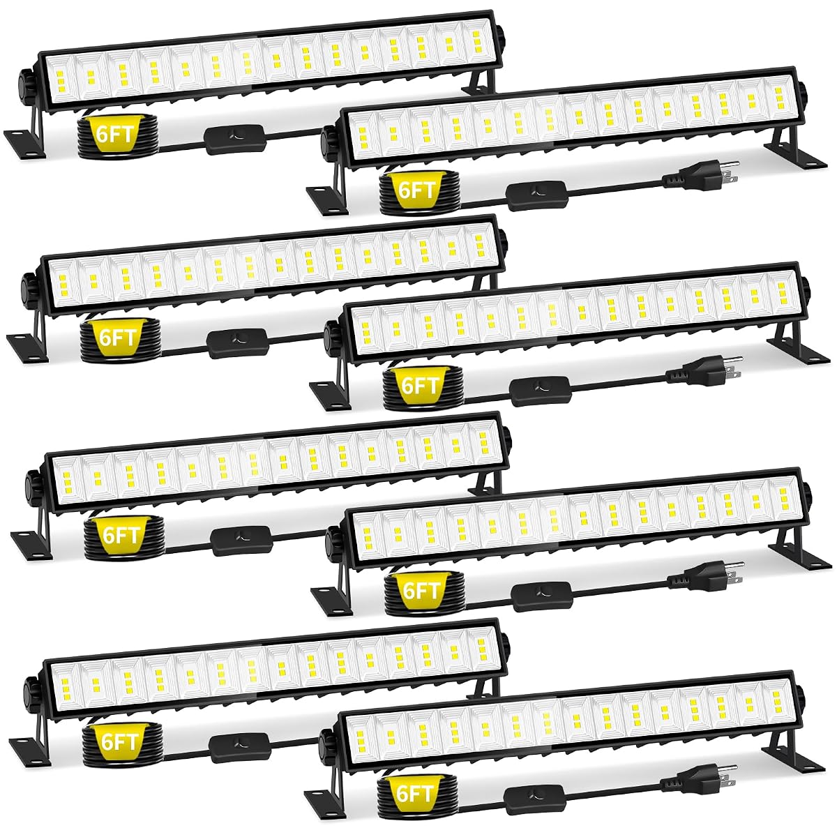 8 Pack Led Shop Light 5400Lm Super Brighter 45W Plug In Garage Light With 6Ft