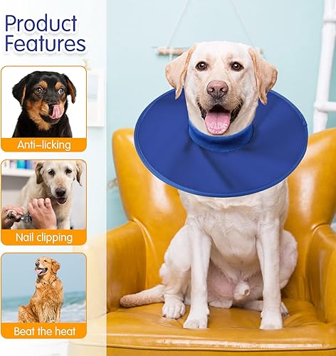 Miniatura 5 de Collar de recuperación para perros, collar de cono suave alternativo después de la cirugía, ajustable, transpirable, collar E para perros grandes,