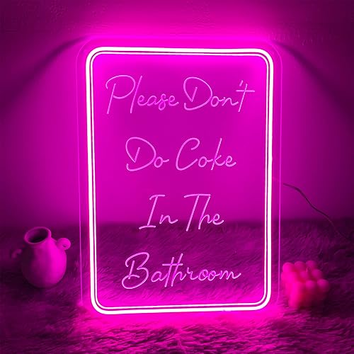 Miniatura 6 de Letrero de neón con texto en inglés «Please Dont Do Coke In The Bath» para decoración de baño, diseño tallado en 3D, luz LED de neón para decoración