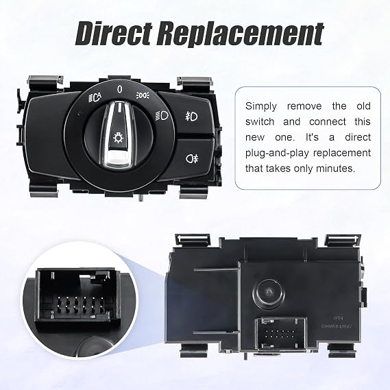 Headlight Control Switch Assembly Base Version for BMW 1 3 X1 Series E81 E82 E87 E88 E90 E91 E92 E93 E84 Replaces 61316932796 61319169404