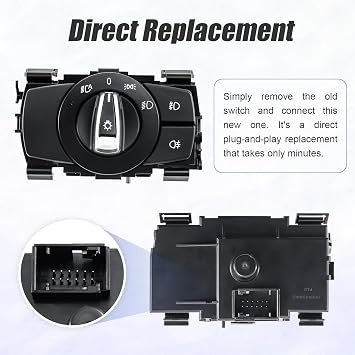 Headlight Control Switch Assembly Base Version for BMW 1 3 X1 Series E81 E82 E87 E88 E90 E91 E92 E93 E84 Replaces 61316932796 61319169404