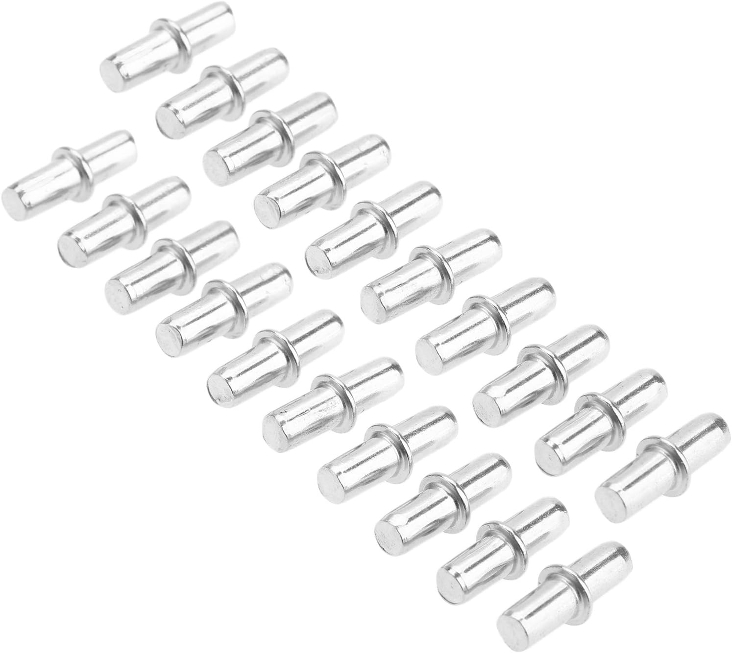 Mgoodoo 20pcs Cabinet Wardrobe Shelf Support Pins Studs Pegs Silver Tone (5mm x19mm)