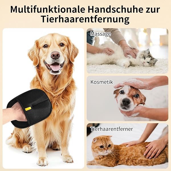3 Pièces Gant Poil Chat, Double Face Brosse Poils Animaux, Réutilisable Brosse Anti Poils Animaux pour Lavage DémêLage Et Toilettage, Gant Brosse Chat pour Canapé Meubles Tapis Siège Auto - 5