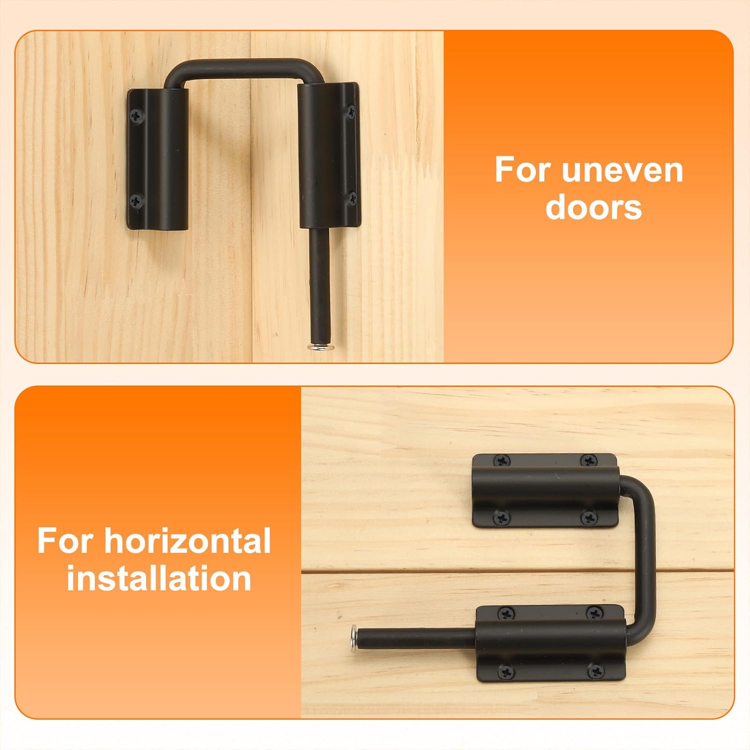 PATIKIL Patio Sliding Door Loop Lock, (2-3/8", Black), U-Shaped Lock Loop Latch, Suit for Window/Screen/Barn/Garden/Fence/Shed