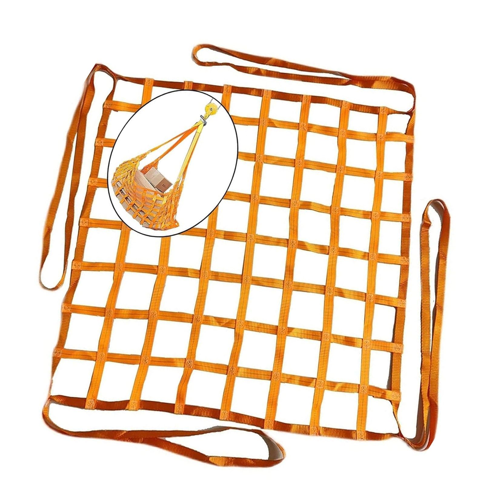 Redes De Eslingas De Elevación - Red De Carga De Palés, Correas De Red De Elevación, Organizador Maletero Coche, Para Construcción Aparejo Movimiento Remolque Elevación Trabajo(2 X 2M/Mesh 20cm/Load 3
