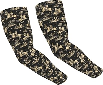 Retro Western Cowboy Print Arm Sleeves for Men Women, Sun Protection Cooling Volleyball Arm Sleeves