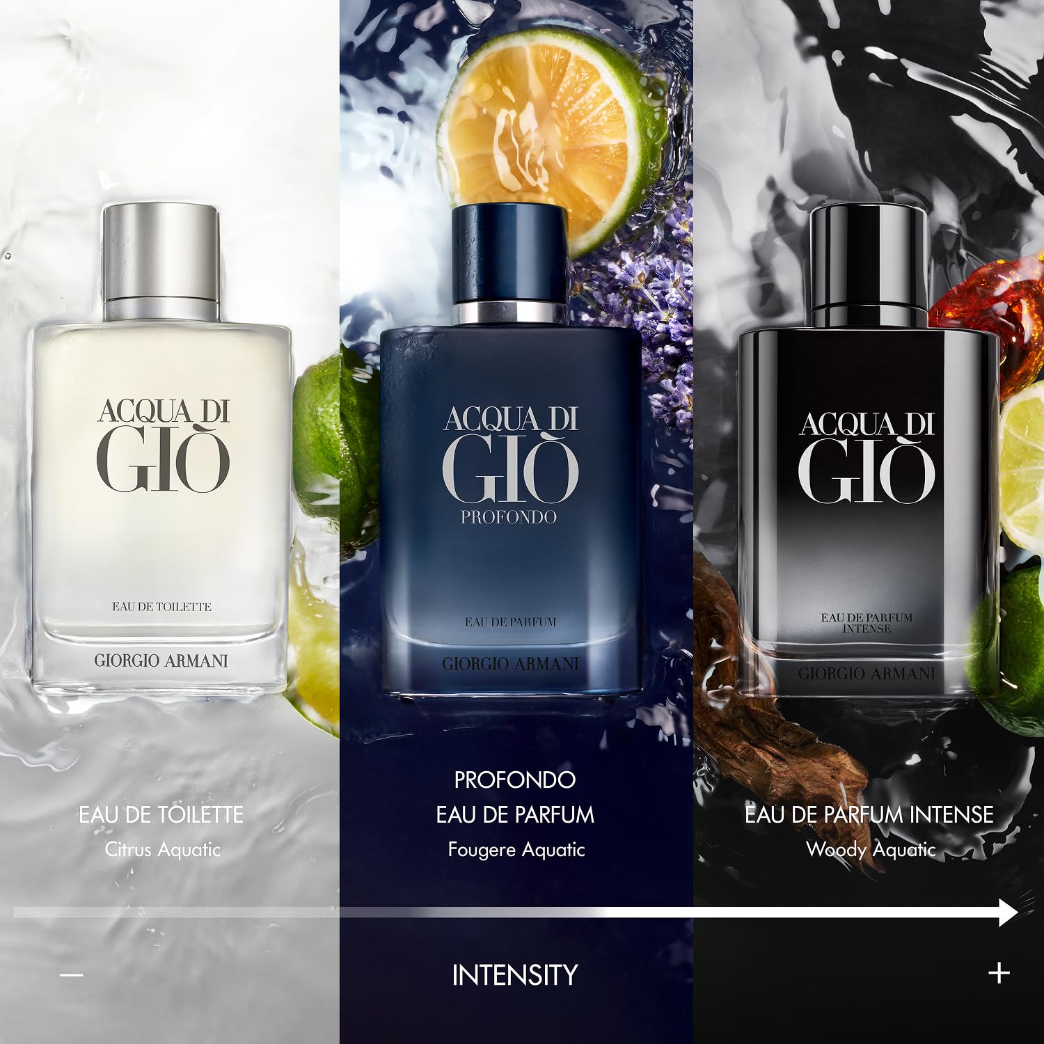 Armani Beauty – Acqua di Gio Travel Gift Set for Men – 2-Piece Mini Cologne Set – Eau de Toilette & Profondo Eau de Parfum – Fresh Aquatic Woody Scent – Marine Citrus Notes – 0.5 fl oz Each