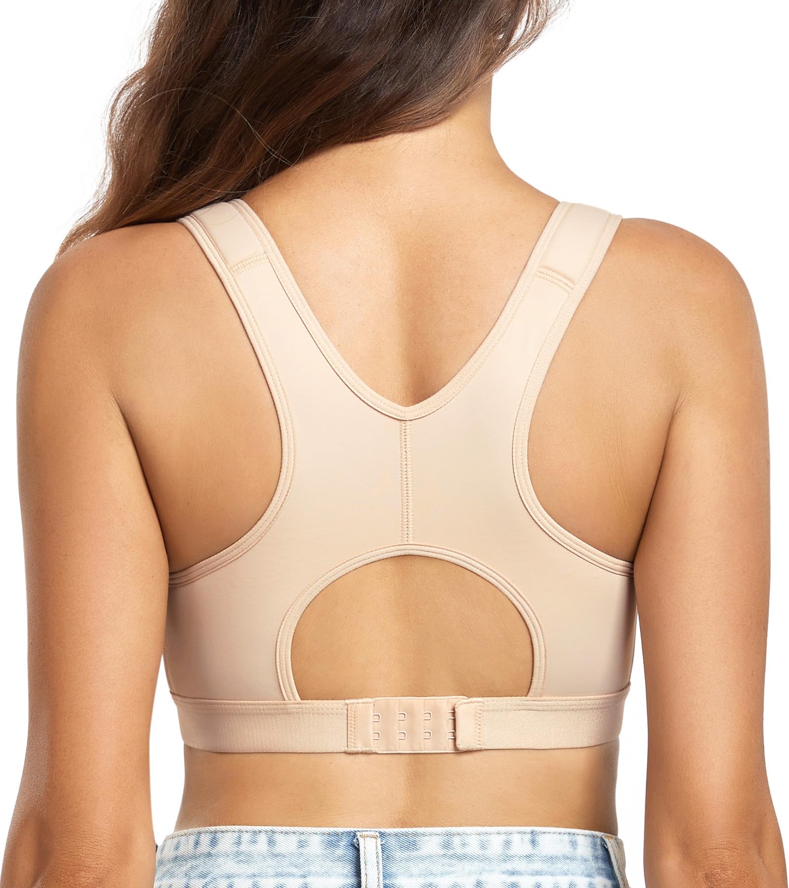 DotVol Bra Reggiseno Postoperatorio, Pulsante Anteriore, Minimizer Sportivo, Petto Regolabile, Racerback Comfort Bra