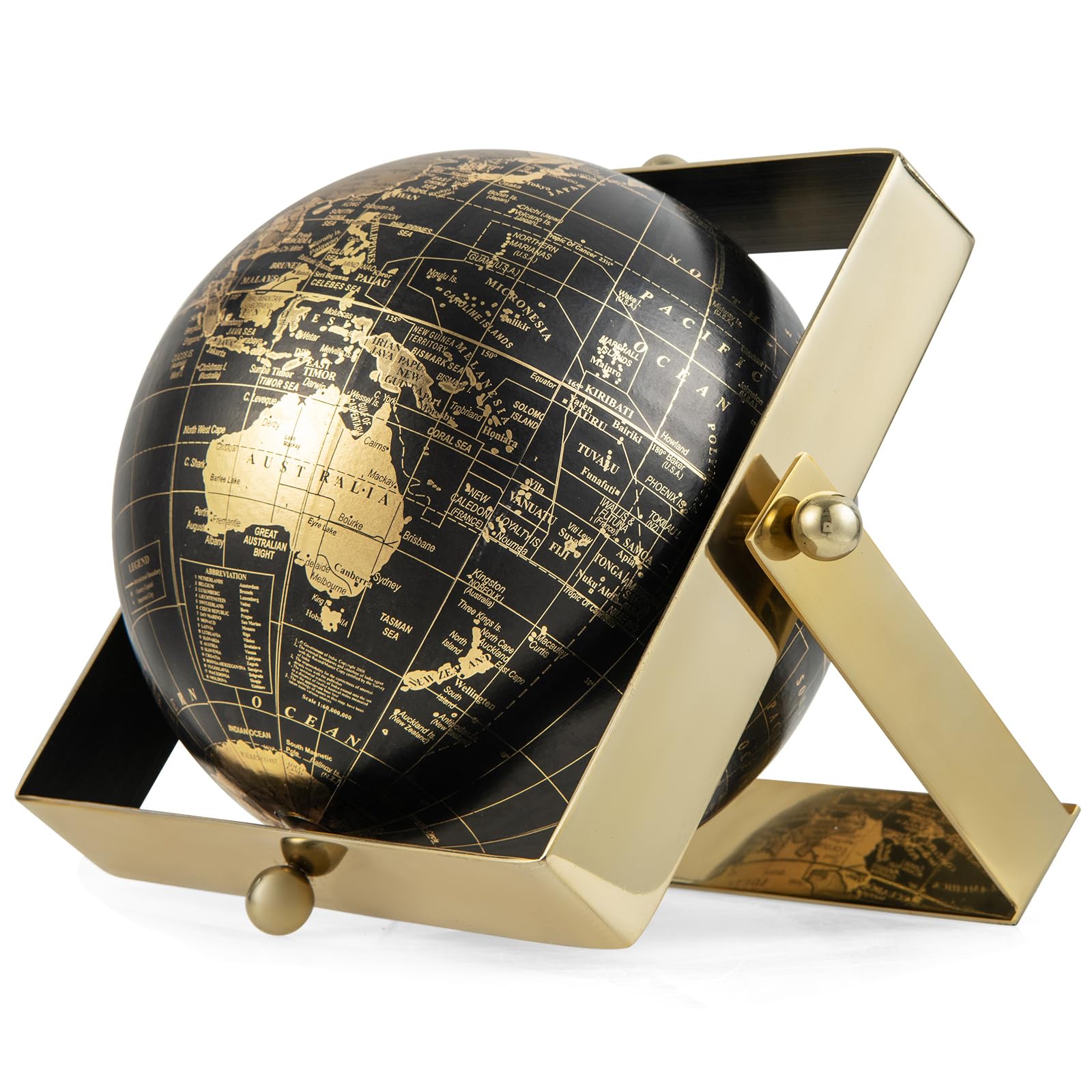 GYMAX Educational World Globe, 16cm/21cm/25cm Desktop Earth Globe with Square Frame Stand, 720° Rotating Geography World Map Globe for Home Office Classroom (16CM), GY10162