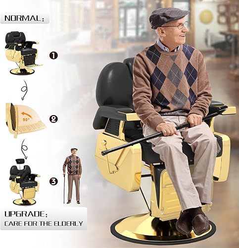 Miniatura 3 de Artist hand Silla de peluquería vintage, silla de peluquería hidráulica multiusos, silla de peluquería resistente, equipo de spa, reposacabezas y