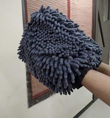 Nextday's Double Sided Microfiber Car Washing Scratch Free Dusting Gloves,Dust Mitt Cleaning Gloves,Home, Office, Kitchen, Windows, Vehicle,Glass LCD Cleaning - 2 Piece Set 1700 GSM, Multicolour