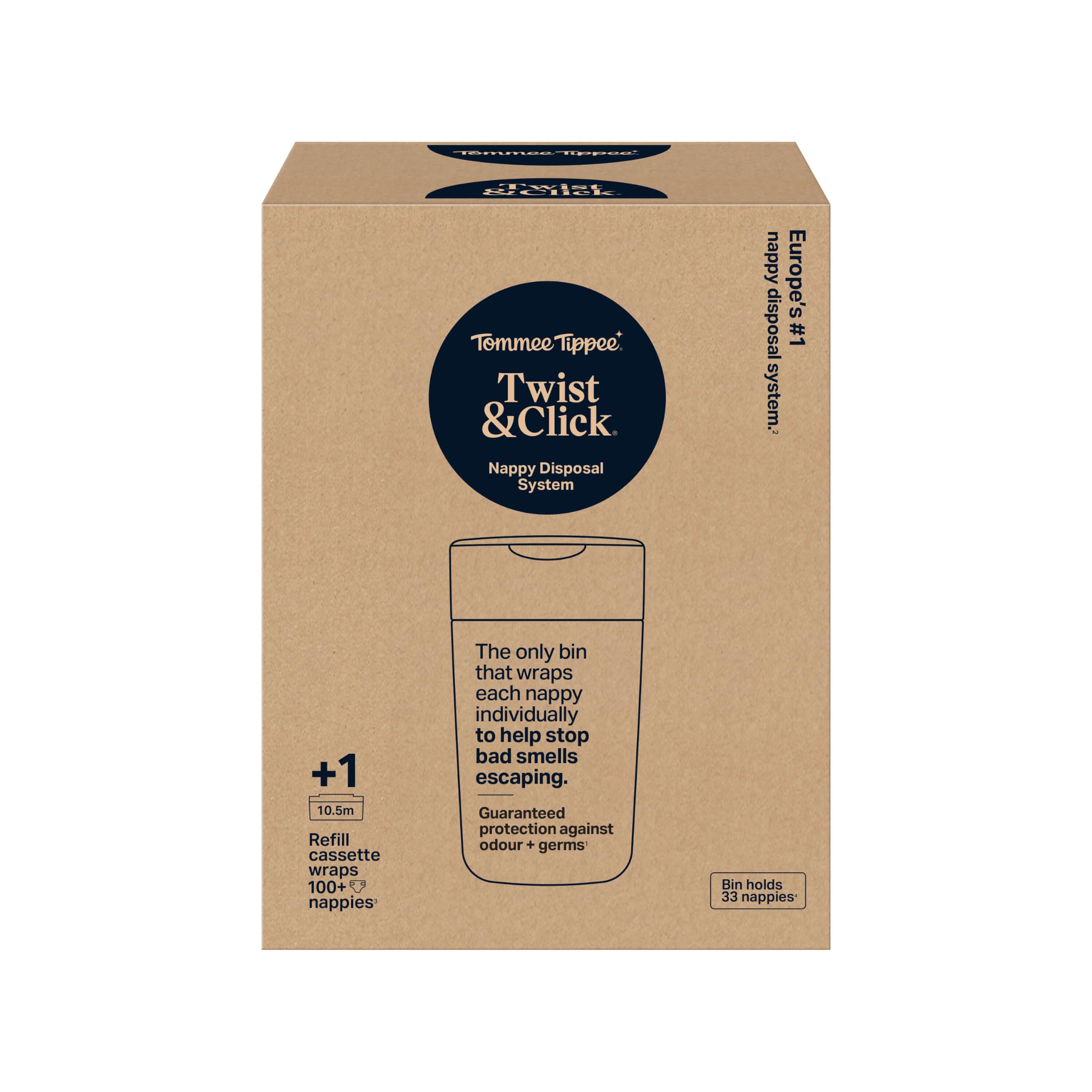 Tommee Tippee Mangiapannolini Twist & Click, + 1 Ricarica da 10,5 m, Crema